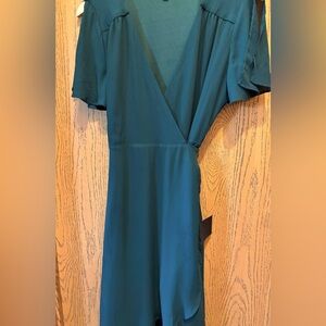 Hunter green wrap dress